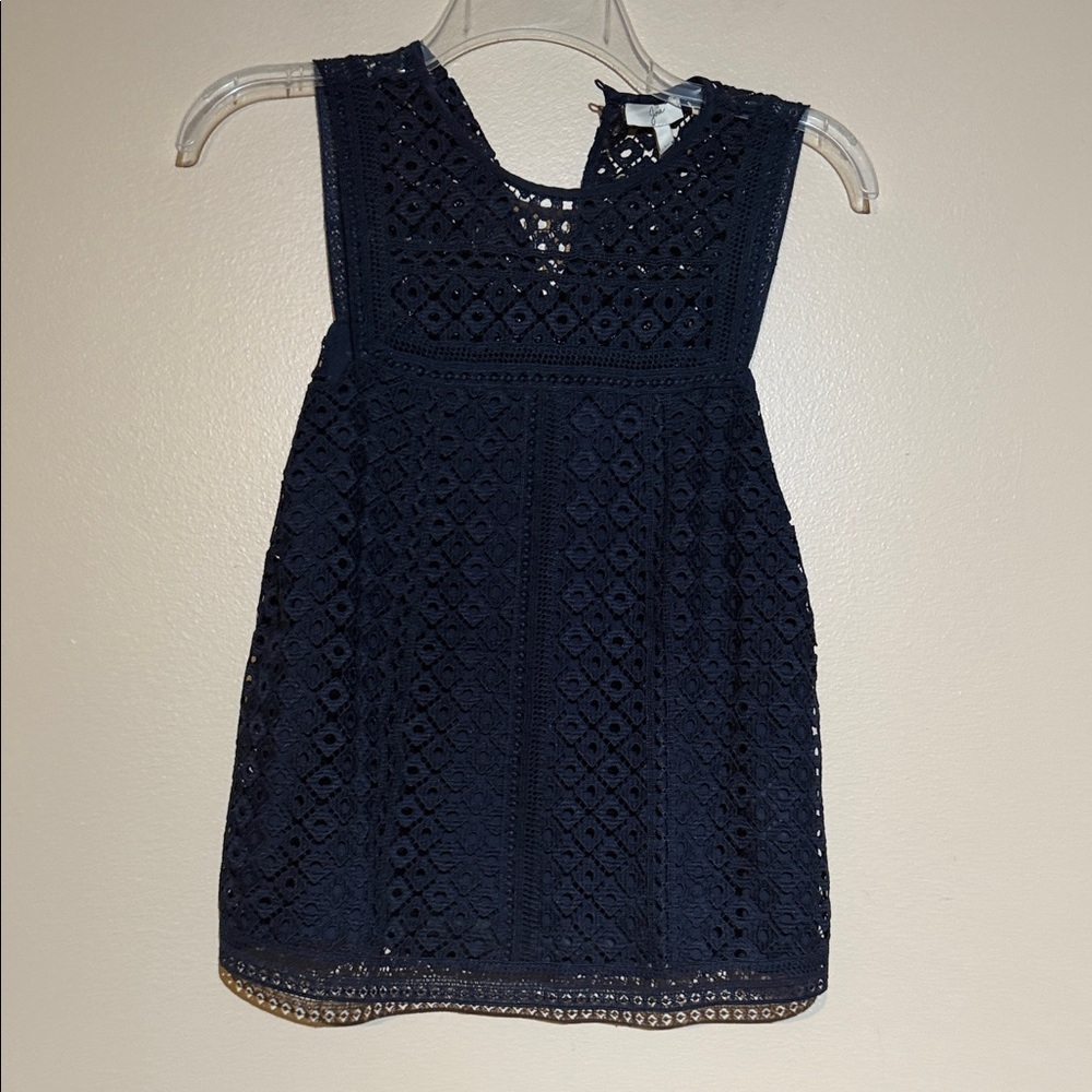 Joie Navy Blue Lace Tank Top
